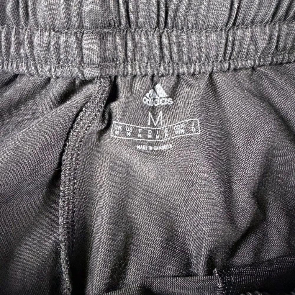 Adidas Pants Mens Medium GK9222 Black Drawstring Activewear EUC